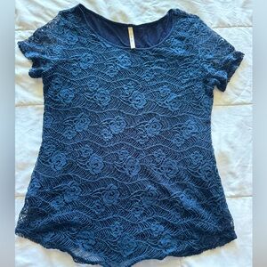 Blue lace blouse